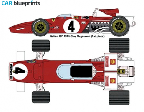 1970 Ferrari 312B Italian GP F1 OW blueprint