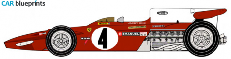 1971 Ferrari 312B2 F1 OW blueprint