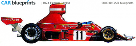 1974 Ferrari 312B3 F1 OW blueprint