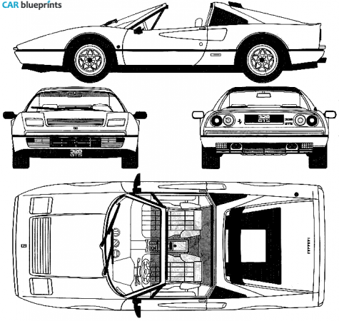 1986 Ferrari 328 GTS Targa blueprint