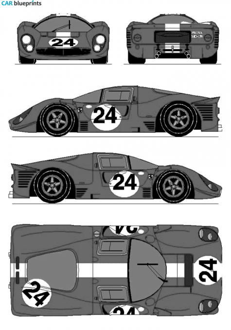 1967 Ferrari 330 P4 Le Mans Coupe blueprint