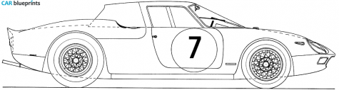 1964 Ferrari 330 P LM Reims Coupe blueprint