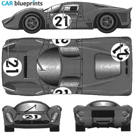 1967 Ferrari 330 P4 Berlinetta Coupe blueprint