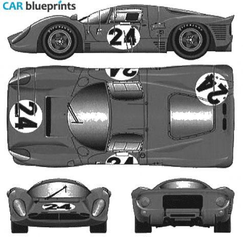 1967 Ferrari 330 P4 Berlinetta Coupe blueprint