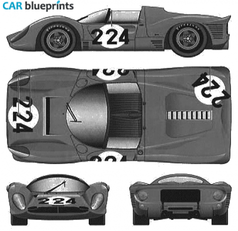 1967 Ferrari 330 P4 Spider Targa blueprint