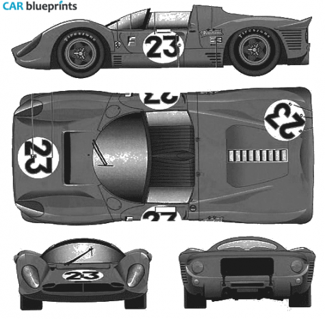 1967 Ferrari 330 P4 Spider Targa blueprint