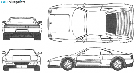 1989 Ferrari 348 TB Coupe blueprint