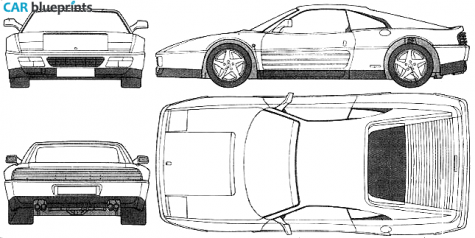 1989 Ferrari 348 TB Coupe blueprint