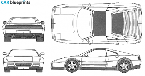 1989 Ferrari 348 TS Targa blueprint