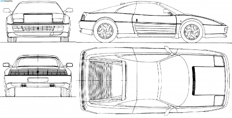 1989 Ferrari 348 TS Targa blueprint