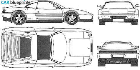 1989 Ferrari 348 TS Targa blueprint