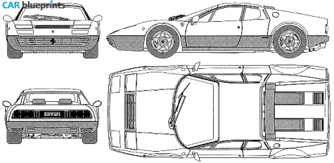 1971 Ferrari 365 GTC/4 Coupe blueprint