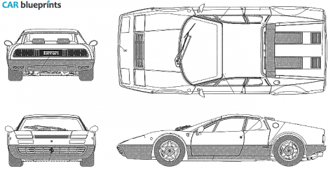 1971 Ferrari 365 GTC/4 Coupe blueprint