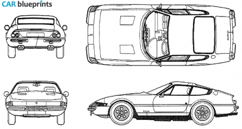 1968 Ferrari 365 GTB/4 Daytona Coupe blueprint