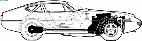 1972 Ferrari 375 GTB/4 Daytona Coupe blueprint