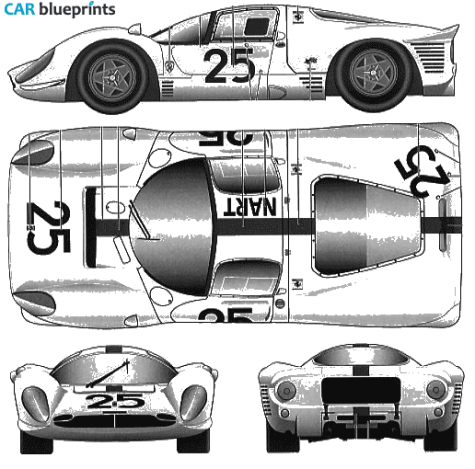 1967 Ferrari 412 P Coupe blueprint
