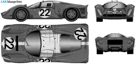 1967 Ferrari 412 P Coupe blueprint