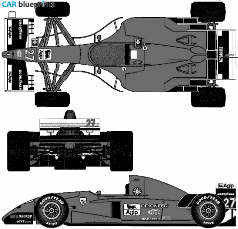 1995 Ferrari 412 T2 Cabriolet blueprint