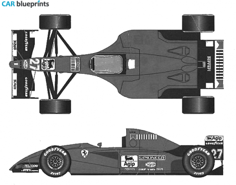 1995 Ferrari 412 T2 Japan GP Cabriolet blueprint
