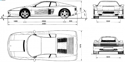 1991 Ferrari 512 TR Coupe blueprint