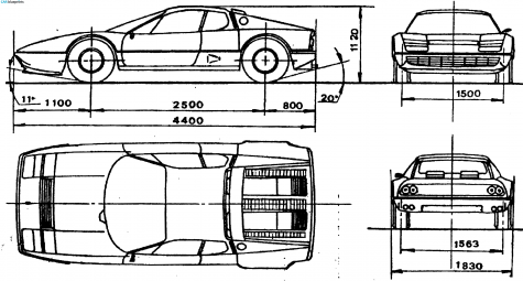 1976 Ferrari 512 BB Coupe blueprint