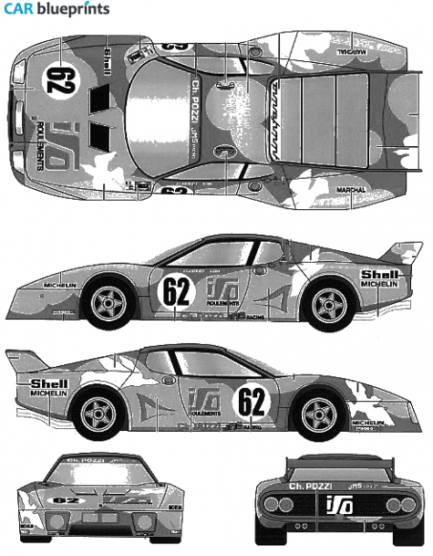 1979 Ferrari 512 BB Le Mans 3M Coupe blueprint