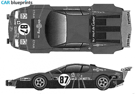 1978 Ferrari 512 BB Le Mans Nart Coupe blueprint