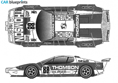 1978 Ferrari 512 BB Le Mans Thomson Short Nose Coupe blueprint