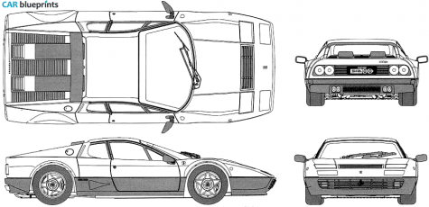 1976 Ferrari 512 BB Coupe blueprint