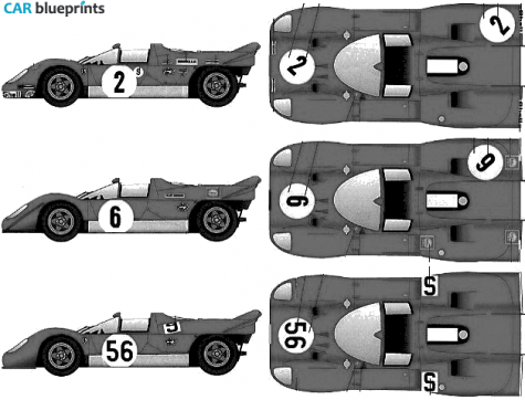 1970 Ferrari 512 S Short Tail Version B Targa blueprint