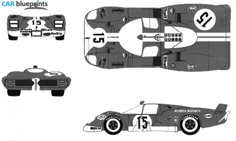 1970 Ferrari 512 S Version C Coupe blueprint