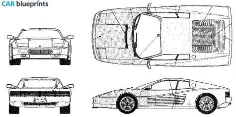 1992 Ferrari 512 TR Coupe blueprint