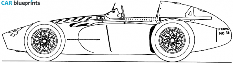 1954 Ferrari 553 Squalo Belgian GP F1 OW blueprint