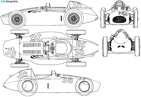 1954 Ferrari 553 Squalo F1 OW blueprint