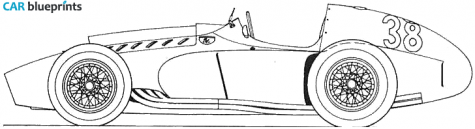 1956 Ferrari 555 Supersqualo Lancia V8 Argintine GP F1 OW blueprint