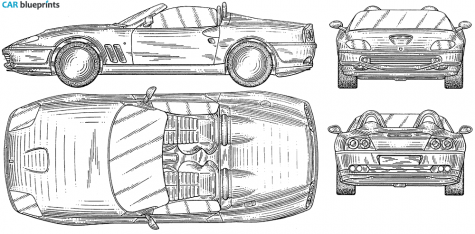 2000 Ferrari 575 Barchetta Cabriolet blueprint