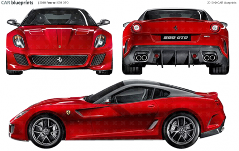 2010 Ferrari 599 GTO Coupe blueprint