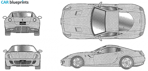 2007 Ferrari 599 GTB Fiorano Coupe blueprint