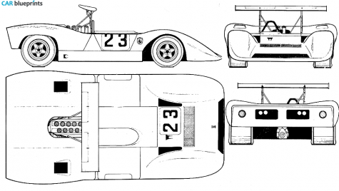 1968 Ferrari 612 Can Am Sedan blueprint