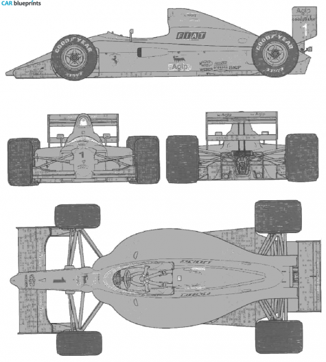 1990 Ferrari 641 F1 OW blueprint