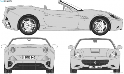 2010 Ferrari California Cabriolet blueprint