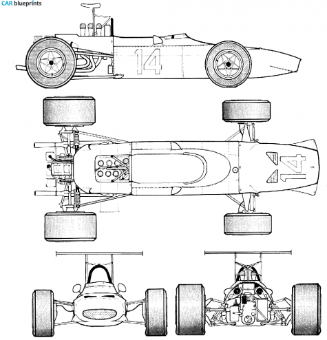 1967 Ferrari Dino 166 F2 OW blueprint