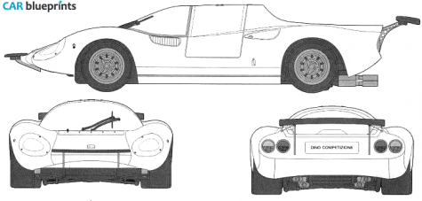 1968 Ferrari Dino 206 DX Coupe blueprint