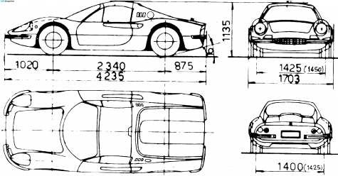 1972 Ferrari Dino 246 GTS Targa blueprint