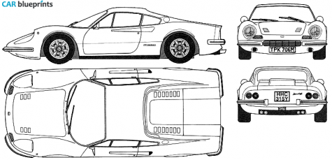 1972 Ferrari Dino 246 GT Coupe blueprint