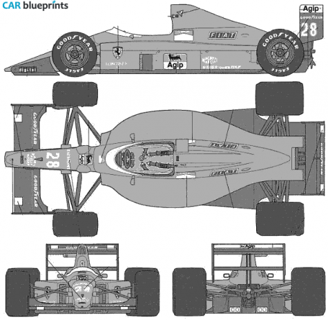 1989 Ferrari F189 Cabriolet blueprint