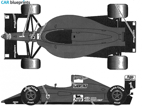 1990 Ferrari 641 F1 OW blueprint