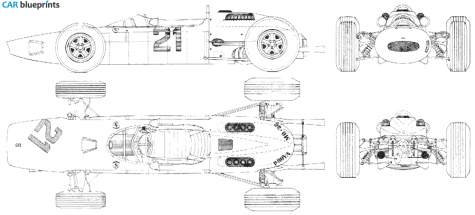 1964 Ferrari 158 F1 V8 Cabriolet blueprint