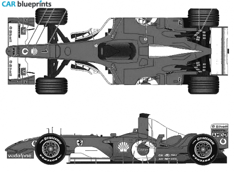 2003 Ferrari F2003-GA F1 Monaco GP OW blueprint