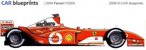 2004 Ferrari F2004 F1 OW blueprint